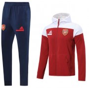 2020-21 Arsenal Kids Red White Hoodie Windbreaker Jacket with Pants Youth Training Kits