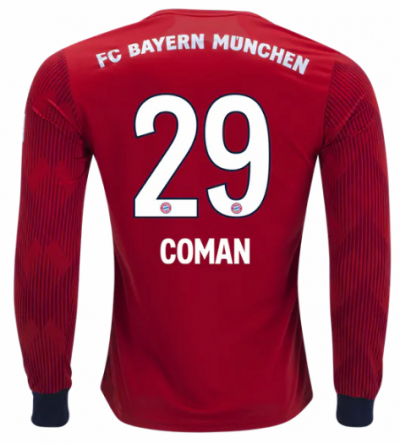 2018-19 Bayern Munich LS Home Soccer Jersey Shirt Kingsley Coman #29