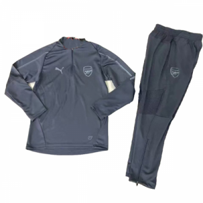 Youth 2018-19 Arsenal Gray Sweat Shirt Training Suit Kit