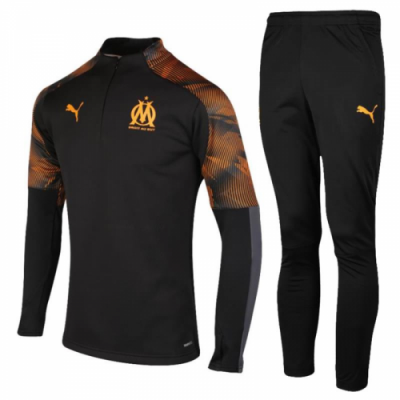 2019-20 Marseilles Black Tracksuits Sweatshirt and Pants