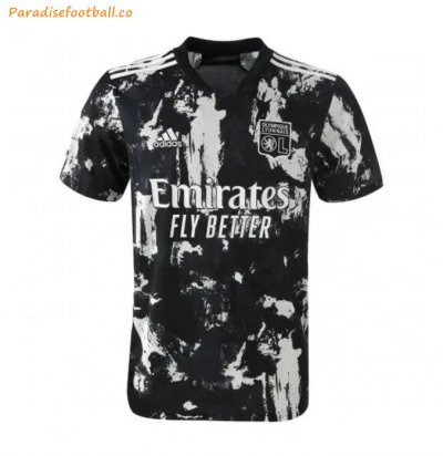 2021-22 Olympique Lyonnais Black Third Away Soccer Jersey Shirt