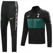 2020-21 Tottenham Hotspur Black Green Jacket training Suits with Pants