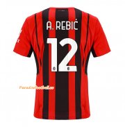 2021-22 AC Milan Home Soccer Jersey Shirt with A. REBIĆ 12 printing