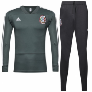 2018 World Cup Mexico Green&Gray Training Kit(Zipper Shirt+Trouser)
