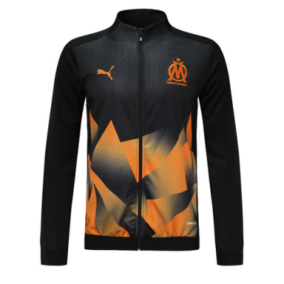 2019-20 Marseilles Black&Orange High Neck Collar Training Jacket