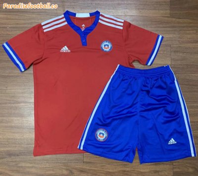 Kids 2021-22 Chile Home Soccer Kits Shirt With Shorts