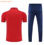 2021-22 Atletico Madrid Red Polo Kits Shirt with Pants