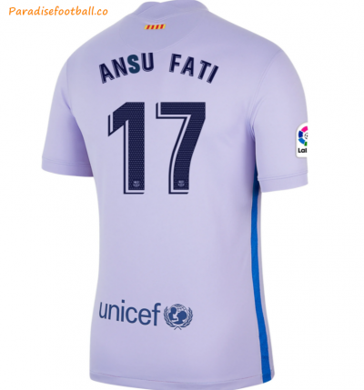 2021-22 Barcelona Away Soccer Jersey Shirt with ANSU FATI 17 printing