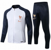 2019 France White Blue Training Jacket Suits with pants