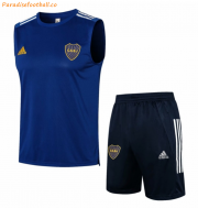 2021-22 Boca Junior Blue Training Vest Kits Shirt with Shorts