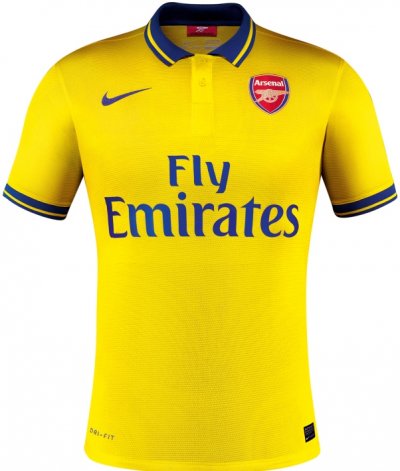 13-14 Arsenal Away Yellow Jersey Shirt