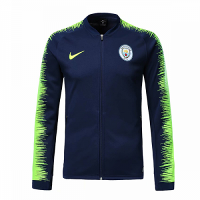 18-19 Manchester City Navy&Green V-Neck Training Jacket