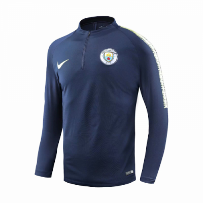 18-19 Manchester City Navy Zipper Sweat Top Shirt