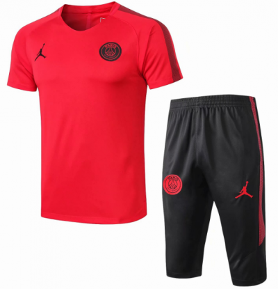 2018-19 PSG x Jordan Red Short Sleeve Training Kits