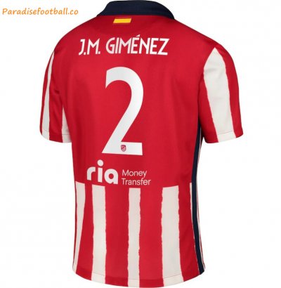 2020-21 Atlético Madrid Metropolitano Home Soccer Jersey Shirt with J.M. Giménez 2 printing