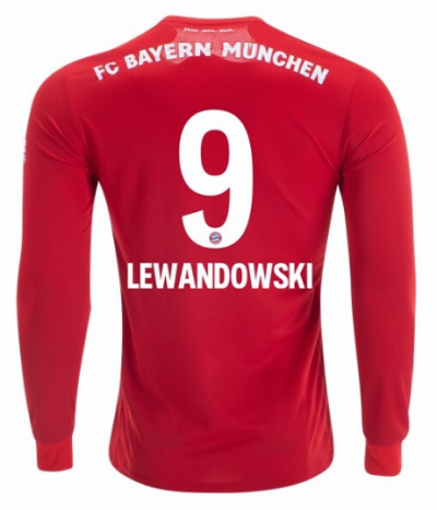 2019-20 Bayern Munich Long Sleeve Home Soccer Jersey Shirt Robert Lewandowski #9
