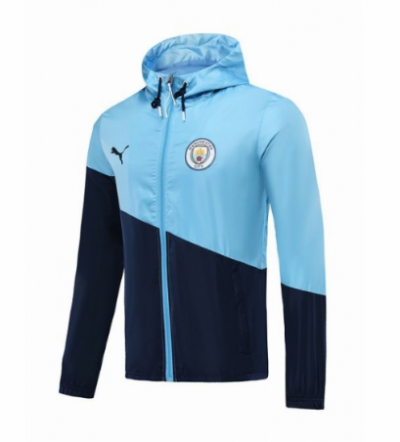2019-20 Manchester City Black Blue Windbreaker Jacket