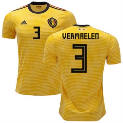 2018 World Cup Belgium Away Soccer Jersey Shirt Thomas Vermaelen #3