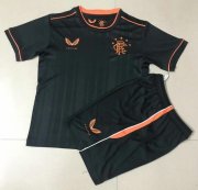 2020-21 Glasgow Rangers Kids Third Away Soccer Kits Shirt With Shorts