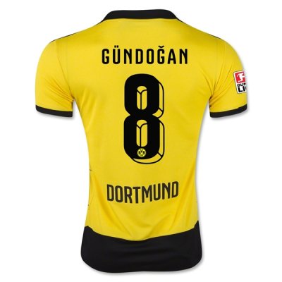 2015-16 Borussia Dortmund GUNDOGAN #8 Home Soccer Jersey