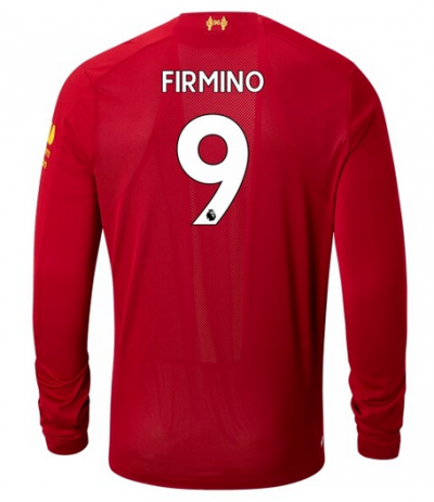 Roberto Firmino #9 Liverpool 2019-20 Long Sleeve Home Soccer Jersey
