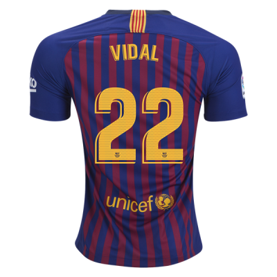 2018-19 FC Barcelona Home Soccer Jersey Shirt Arturo Vidal #22