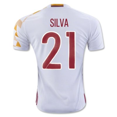 2016 Spain SILVA #21 Away Soccer Jersey