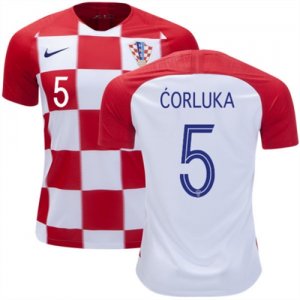 2018 World Cup Croatia Home Soccer Jersey Shirt Vedran Corluka #5