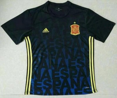 2016 Euro Spain Dark Blue Training Shirt