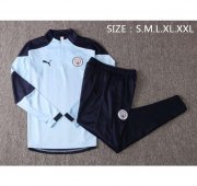 2020-21 Manchester City Blue Navy Training Kits Sweatshirt with Pants