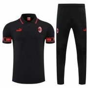 2021-22 AC Milan Black Polo Kits Shirt + Pants