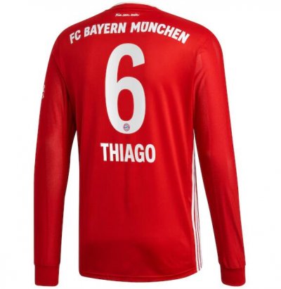 2020-21 Bayern Munich Long Sleeve Home Soccer Jersey Shirt Thiago #6
