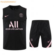 2020-21 PSG Black Vest Training Kits Soccer Shirt with Shorts