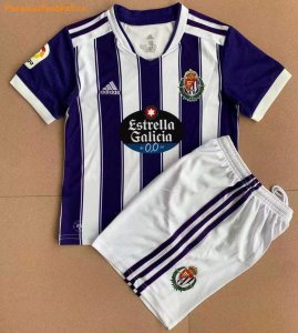 Kids Real Valladolid 2021-22 Home Soccer Kits Shirt With Shorts