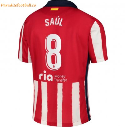 2020-21 Atlético de Madrid Home Soccer Jersey Shirt with Saúl 8 printing