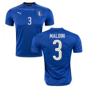 2016 Italy 3 Maldini Home Soccer Jersey