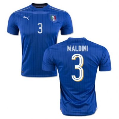 2016 Italy 3 Maldini Home Soccer Jersey