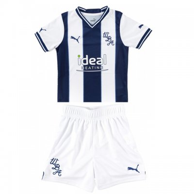 Kids West Bromwich Albion 2022-23 Home Soccer Kits Shirt With Shorts