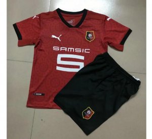 2020-21 Stade Rennais Kids Home Soccer Kits Shirt with Shorts