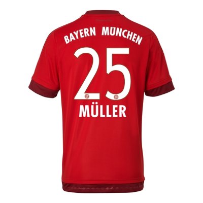 2015-16 Bayern Munich MULLER 25 Home Soccer Jersey