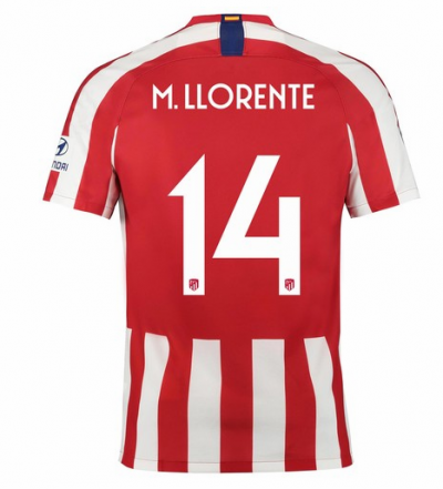 2019-20 Atletico Madrid Home Soccer Jersey Shirt M. Llorente 14
