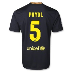 13-14 Barcelona #5 PUYOL Away Black Soccer Jersey Shirt 13-14 Barcelona #5 PUYOL Away Black Soccer Jersey Shirt