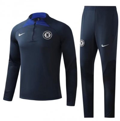2022-23 Chelsea Navy Training Kits Sweatshirt with Pants