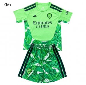 2026-27 Arsenal Goalkeeper Green Kids Soccer Kits Shirt With Shorts