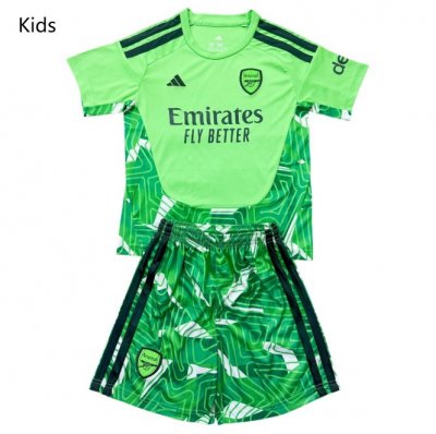 2026-27 Arsenal Goalkeeper Green Kids Soccer Kits Shirt With Shorts