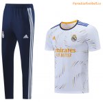 2021-22 Real Madrid White Training Kits Shirt with Pants