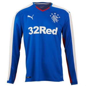2015-16 Rangers Glasgow Home Soccer Jersey LS