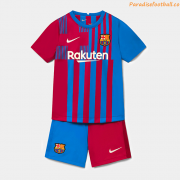 Kids Barcelona 2021-22 Home Soccer Kits Shirt With Shorts