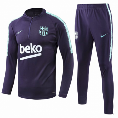 18-19 Barcelona Purple Training Kit(Zipper Sweat Top Shirt+Trousers)
