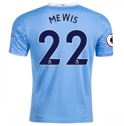 2020-21 Manchester City Home Soccer Jersey Shirt SAM MEWIS #22